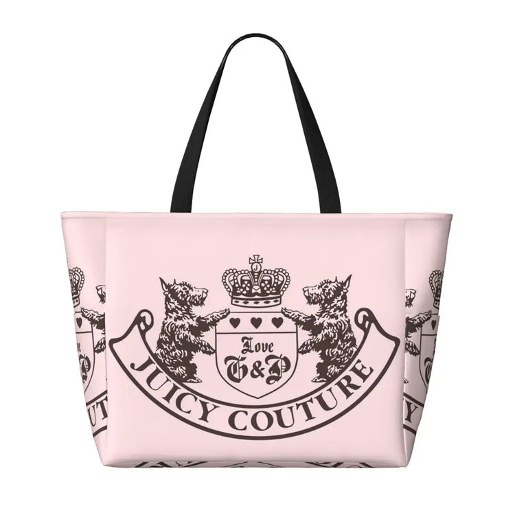 Y2k Juicy Couture Crest Beach Tote Bag Sport Palestra Yoga Borsone Borsa tote grande Borsa da viaggio da donna Borsa fitness