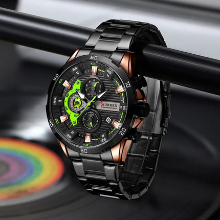 CURREN 8402 Orologio da uomo in acciaio inossidabile Moda creativa Quadrante luminoso con cronografo Orologio da uomo di lusso per il tempo libero reloj hombre platinumshop