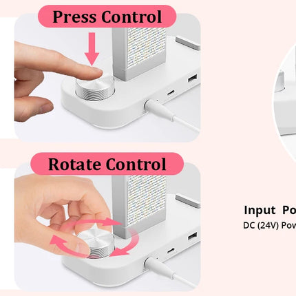 34' Nails Tech Light with Phone Stand 3000K-6000K Color Temperature Led Desk Lamp for Nail, Tattoos, Eyebrows, Beauty Diamond