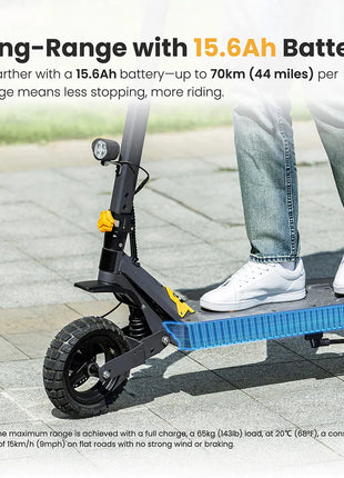 Ausom L1 Monopattino Elettrico Autonomia fino a 70 km, 800W, Freni a Disco Anteriori e Posteriori con E-ABS, Pneumatici Tubeless da 10”, Monopattino Pieghevole per Pendolarismo Urbano