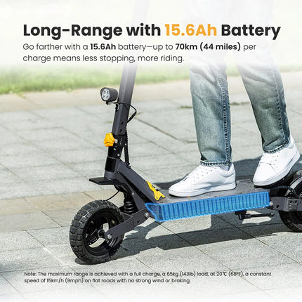 Ausom L1 Monopattino Elettrico Autonomia fino a 70 km, 800W, Freni a Disco Anteriori e Posteriori con E-ABS, Pneumatici Tubeless da 10”, Monopattino Pieghevole per Pendolarismo Urbano