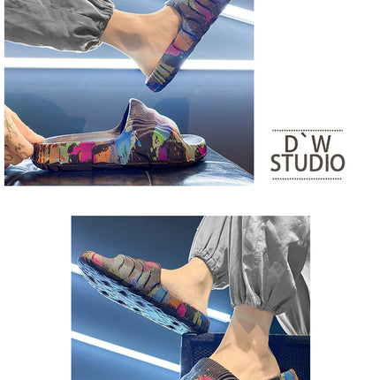 Scarpe estive da uomo Pantofole da spiaggia Scivoli antiscivolo in EVA all'aperto Moda donna Appartamenti Infradito Sandali casual Casa di lusso