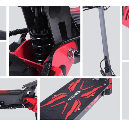Freeboy H8 Pieghevole Portatile Ad Alta Potenza Scooter Elettrico 6000W Motore 60V28Ah Batteria Sport Cruise 11 Pollici Fuoristrada Pneumatico E-Scooter platinumshop