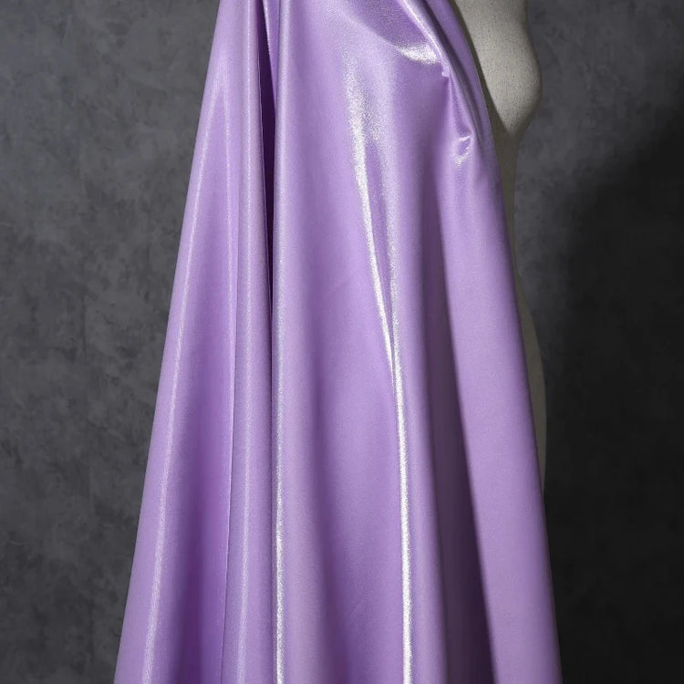 Tessuto Satinato Liquido Lucido di Lusso Riflettente Effetto Galassia per Abiti da Sposa e Design di Abiti alla Moda