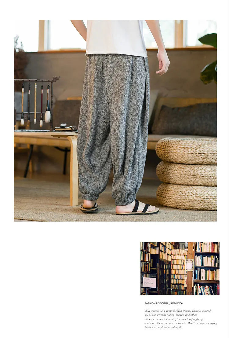 Pantaloni da jogging in seta di ghiaccio da uomo pantaloni casual stile Harajuku cinese da uomo pantaloni sportivi Harlem allentati ricamati streetwear 5XL