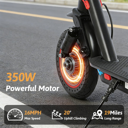 Monopattino Elettrico per Adulti, E-scooter Pieghevole 350W 36V con Batteria 10.4Ah, Doppia Sospensione, Pneumatici da 10 Pollici, Scooter Elettrico da Città e Fuoristrada