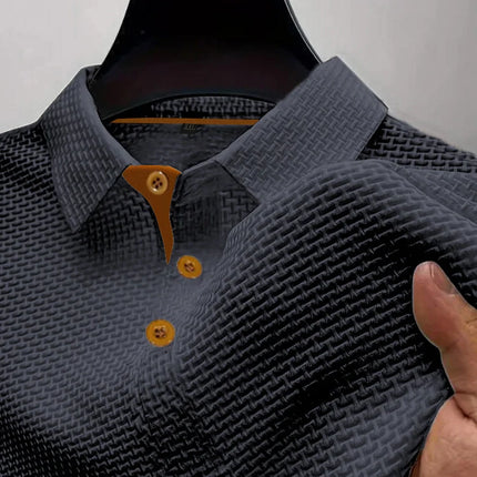 Men's short-sleeved T-shirt with summer ice silk lapel
