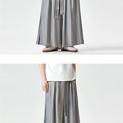 Pantaloni a gamba dritta Pantaloni a gamba larga floreali con superficie in raso retrò stile cinese Pantaloni casual larghi da uomo Comodi e traspiranti