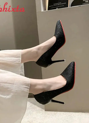 Aphixta Oro Argento Nero Décolleté con tacco alto a spillo da 3,54 pollici Décolleté da donna per tutte le stagioni Scarpe da festa con punta a punta di grandi dimensioni 49 50 platinumshop