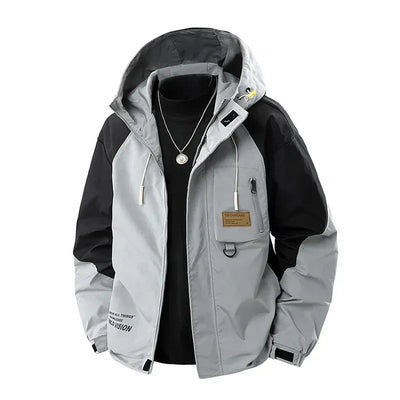 Big Size 9XL Men's Casual Jacket Hooded Windbreaker Male Spring Autumn Outerwear Patchwork Fashion Windproof Oversize Plus Large