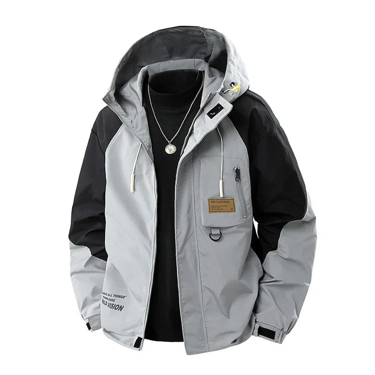 Big Size 9XL Men's Casual Jacket Hooded Windbreaker Male Spring Autumn Outerwear Patchwork Fashion Windproof Oversize Plus Large