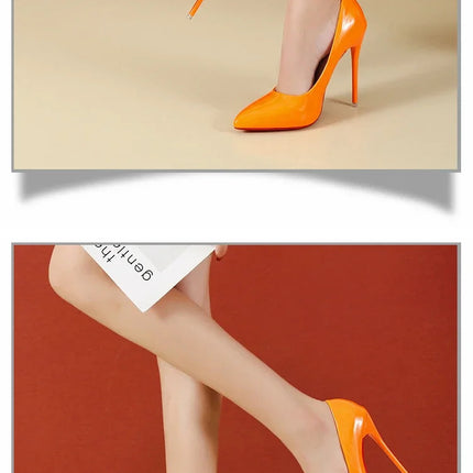 Scarpe da donna Tacchi alti rossi Décolleté sexy a punta da 12 cm Scarpe da sposa Scarpe da sposa Nude Colore nero Tacchi alti con fondo in gomma rossa platinumshop