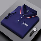 Nuova polo ricamata da uomo a maniche corte, casual ed elegante, alla moda, traspirante, comoda e versatile.
