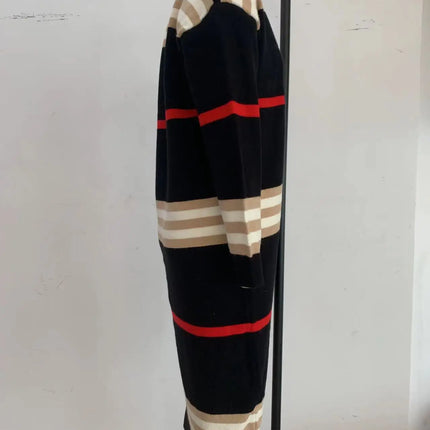 Print Long Cardigan For Women 2025 New Autumn Winter Clothes Knit Loose Outerwear Soft Sweater Coat Streetwear Fashion Cover Up