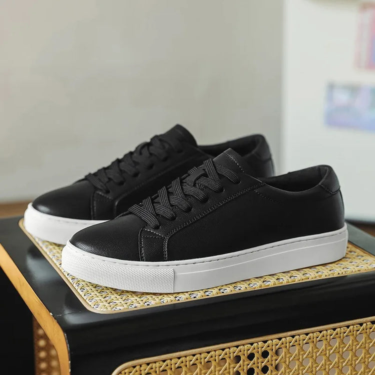 Plus Size 49 Trendy Men Leather Casual Shoes Soft Outdoor Sneakers Comfortable Lightweight Flat Shoes Classic Social Board Shoes