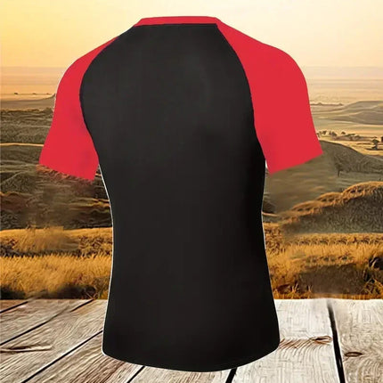EVERLAST Camicia da Compressione da Uomo + Pantaloncini Sportivi 2 in 1 Set da 2 Pezzi per Il Tempo Libero Respiro Manica Corta Sport Jogging Palestra Marchio di Abbigliamento Stampa platinumshop