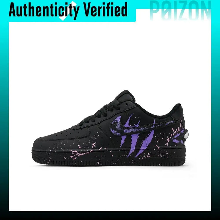 Nike Air Force 1 Low top Skateboard Shoes Unisex Black Purple CW2288-001（Team454-）
