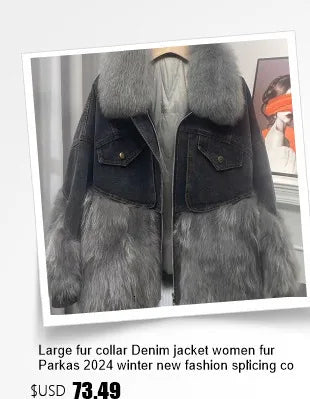 2025 new imitation fox fur coat women autumn winter fashion short Add cotton thick Warm suede overcoat Female slim Outwear T792