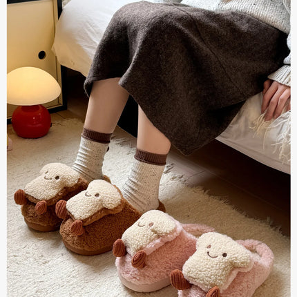 Plush Cotton Slippers Women Winter Indoor Home Shoes Anti-slip Thick Warm Cotton Shoes Cartoon Slippers Soft Comfortable Slipper