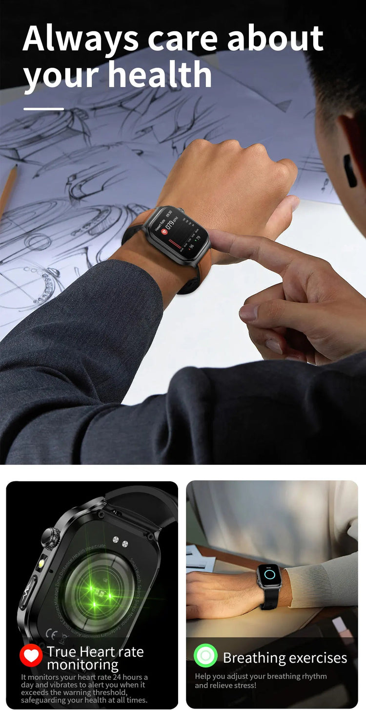 2026 Nuovo Misurazione Accurata Salute Smart Watch ECG + PPG Acido Urico Pressione Sanguigna Lipidi Nel Sangue Chiamata BT Smartwatch Per Le Donne Degli Uomini platinumshop