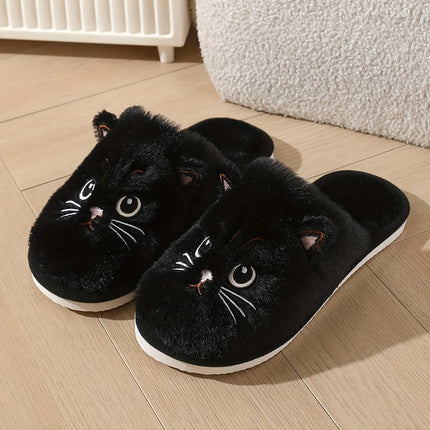 Womens Fuzzy Cat Slippers Winter Warm Cozy Indoor House Shoes With Soft Non Slip EVA Sole Cute Animal Design For Home Use