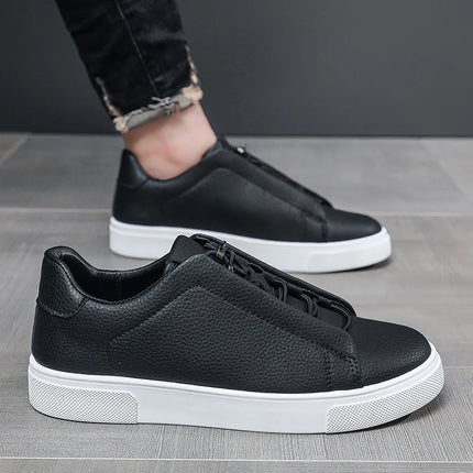 Men's Leather Casual Shoes Versatile Comfortable Breathable Outdoor Sports Board Sneakers