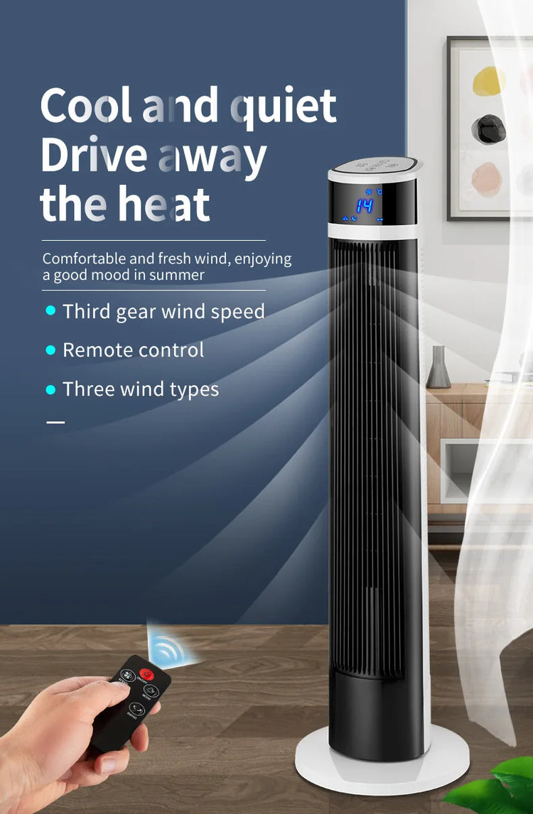 Ventilatore a Torre 2026 Nuovo Modello Aggiornato, Ventilatore da Terra, Ventilatore Verticale Silenzioso Senza Pale, Compagno per Condizionatore d'Aria, Ventilatore Elettrico Domestico Senza Pale