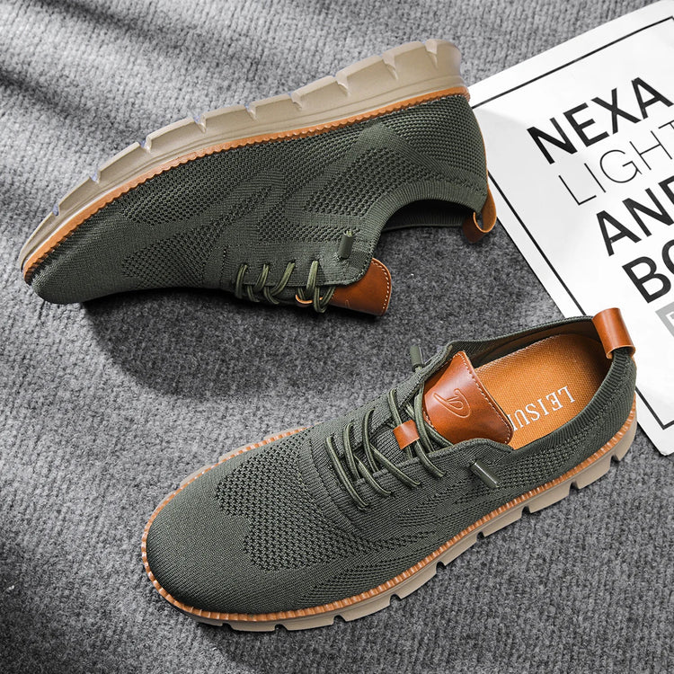 Scarpe Eleganti Casual da Uomo, Sneakers da Passeggio alla Moda, Oxford in Rete per il Lavoro, Leggere con Suola Morbida