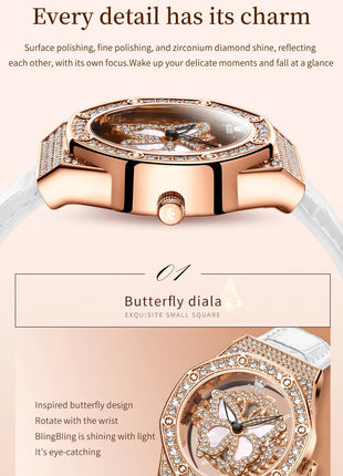 OLEVS 9996 Orologio Elegante di Lusso da Donna, Orologio al Quarzo Scheletrato, Impermeabile, con Quadrante Luminoso e Diamanti, Regalo Originale platinumshop