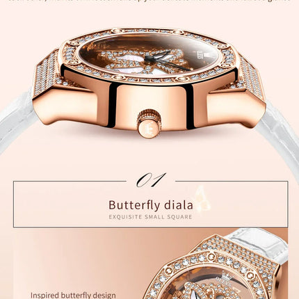 OLEVS 9996 Orologio Elegante di Lusso da Donna, Orologio al Quarzo Scheletrato, Impermeabile, con Quadrante Luminoso e Diamanti, Regalo Originale platinumshop