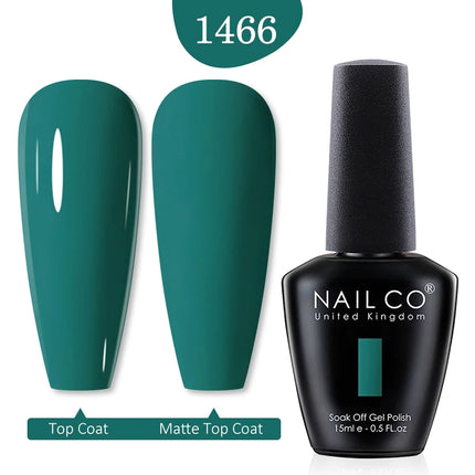 NAILCO 15ml Green Blue Series UV Nail Gel Polish Blue Colors UV&LED Gel Varnish Red Soak Off Semi Permanent LED Nail Gel Varnish