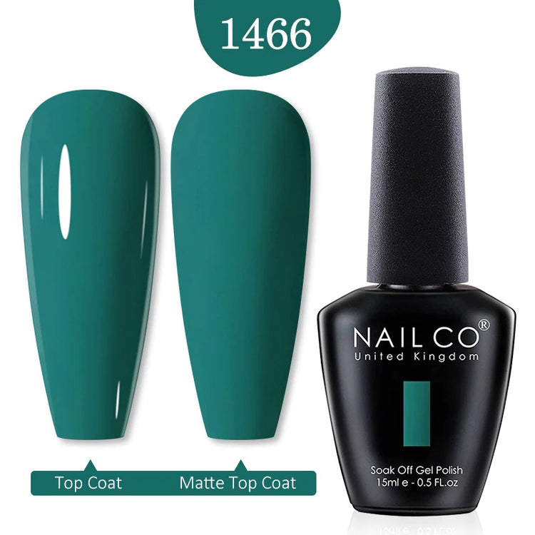 NAILCO 15ml Green Blue Series UV Nail Gel Polish Blue Colors UV&LED Gel Varnish Red Soak Off Semi Permanent LED Nail Gel Varnish