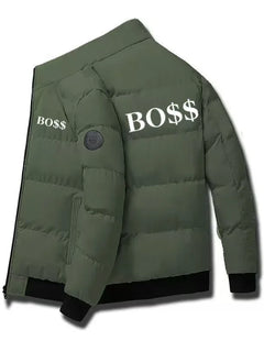 Winter Tiger Head Embroidered Cotton Short Jacket, Korean Style Fashion Thick Coat, Men's Jacket, Youth, 2025