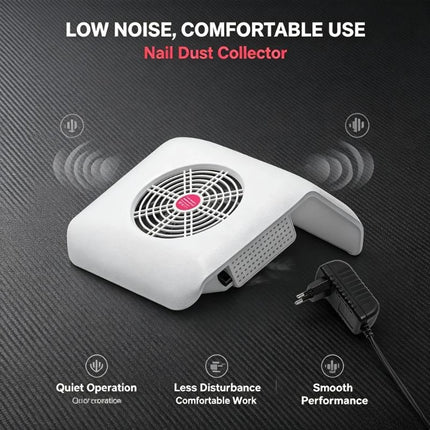 Nail Grinding Polishing Dust Collector Desktop Adjustable Speed Vacuum Device For Home Salon Nail Art Sessions