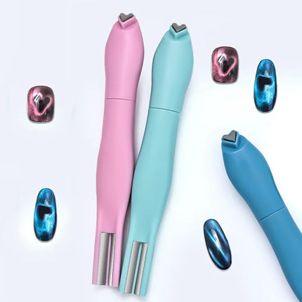 3 in 1 Cat Eye Nail Magnetic Stick Love Heart Snake Pattern French Cat Eye Nail Magnet UV Gel Polish Effect Manicure Design Tool