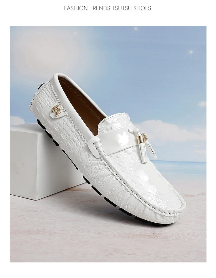 Scarpe da Uomo Casual in Pelle, Mocassini di Design, Slip-on, Scarpe da Guida e da Barca di Alta Qualità, Chaussure Homme, Taglie Grandi 35-48