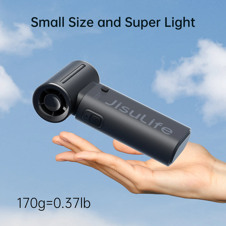 Ventilatore Portatile JISULIFE Life9, Potenza Turbo ad Alta Velocità [18 Ore di Raffreddamento Massimo], 5 Velocità del Vento, Ricaricabile 5000mAh, Design Mini Tascabile, Ventilatore Personale per Viaggi, Concerti, Campegg