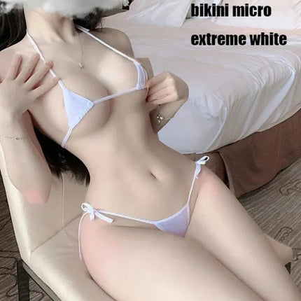 Women Sexy Lingerie Lolita Kawaii Striped Mini Bra Panties Set Japanese Anime Cosplay Underwear Naughty Erotic Costumes