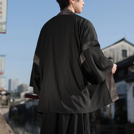 Camicia Samurai Giapponese per Uomo, Stile Sumo, Casual Oversize, Kimono Tradizionale con Stampa Vintage
