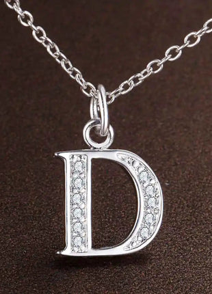 26 Letters 925 Sterling Silver Necklace Pendant Zircon For Women Exquisite Student Girlfriend Jewelry Accessories Wedding Gift PlatiNum