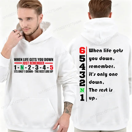 Mens 1 Down 6 Up Motorcycle Print Men Hoodies Bike Week Sweatshirts Black Hills Motorcycle Rides Fashion Personality Hoody Gifts