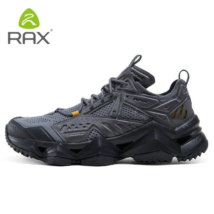 RAX Running Shoes Men&Women Outdoor Sport Shoes Breathable Lightweight Sneakers Air Mesh Upper Anti-slip Natural Rubber Outsole PlatiNum