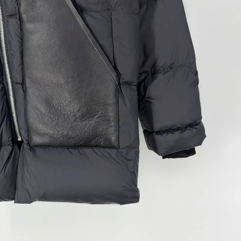 2025 High Street Men's Gothic Paneled Casual Puffer Jacket Male Comfortable Fashion Down  Jackets