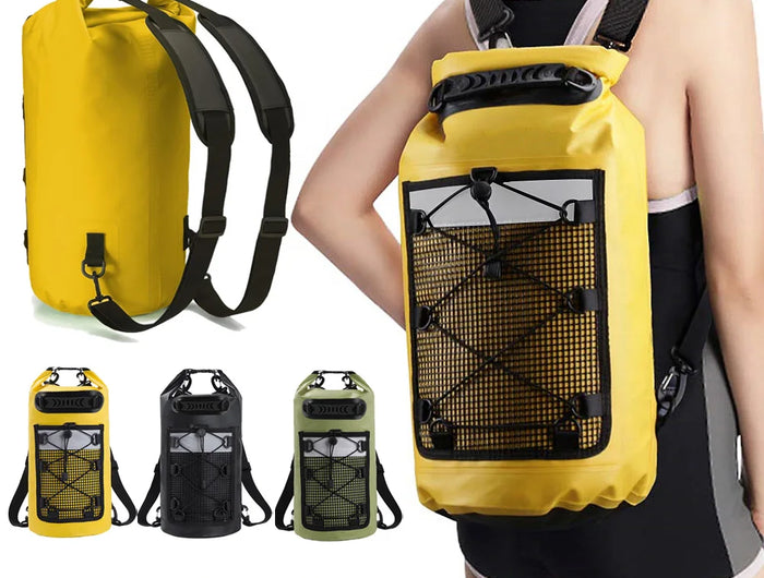 PVC Swimming Backpack Dry Bag for Women Men 10L 20L Waterproof Shoulder Kayak Trekking Drifting Rafting Surfing Boat Bag