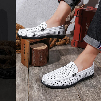 2025 Estate Scava Fuori Penny Mocassini Da Uomo Scarpe Da Barca Traspirante Uomo Mocassini In Pelle Slip On Appartamenti Mens Casual Scarpe Da Guida