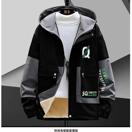Winter Outfits Men Thick Warm Tracksuit Set Men Fashion Clothing SportswearJacket Pants 2 Piece Fleece Lined Sets