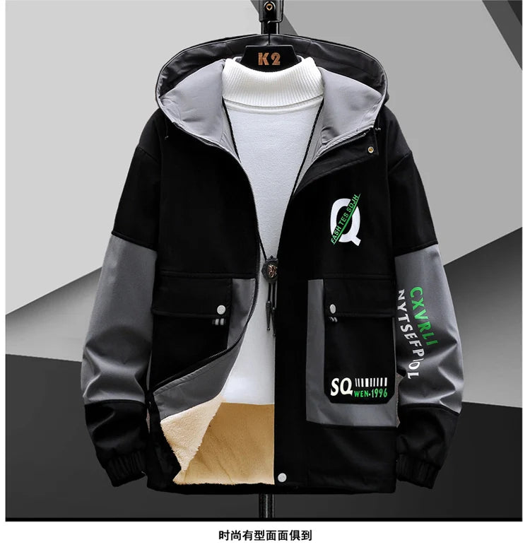 Winter Outfits Men Thick Warm Tracksuit Set Men Fashion Clothing SportswearJacket Pants 2 Piece Fleece Lined Sets