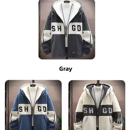 2025 Men's Lamb Wool Jacket Autumn Winter Loose Padded Thickened Jacket Plus Size 6XL 110kg Also Wearable Clothes Cardigan