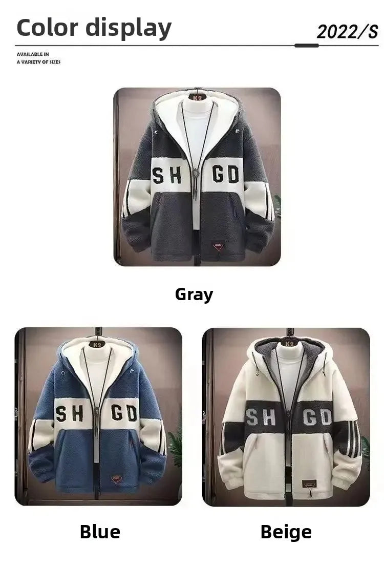 2025 Men's Lamb Wool Jacket Autumn Winter Loose Padded Thickened Jacket Plus Size 6XL 110kg Also Wearable Clothes Cardigan