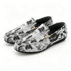 Mocassini stampati alla moda per uomo, scarpe basse estive traspiranti, scarpe casual da uomo, comode scarpe da guida antiscivolo, scarpe slip-on da uomo